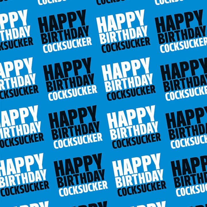 Dean Morris Cards - Wholesale Flat Wrap - Happy Birthday Cocksucker Gift Wrap