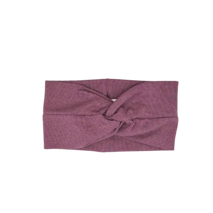 Headband made of organic cotton – plum stripes for wholesale by Flavia Soares
