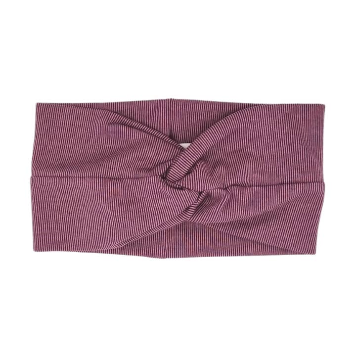 Pandebånd af økologisk bomuld – striber blomme for engroshandel hos Flavia Soares