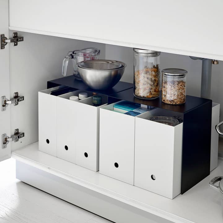 Yamazaki Home - Wholesale Kitchen Storage/Organizer - Tower Riser (Set of 2) - Steel6