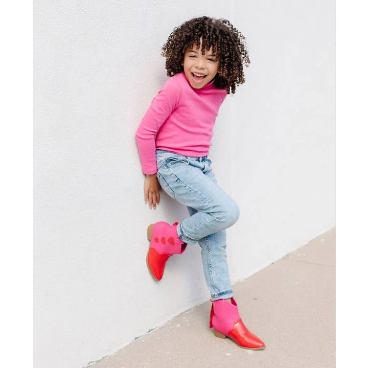 Pink Red Miss Dallas Heart Western Cowgirl Boot in Pink/Red for wholesale on Faire