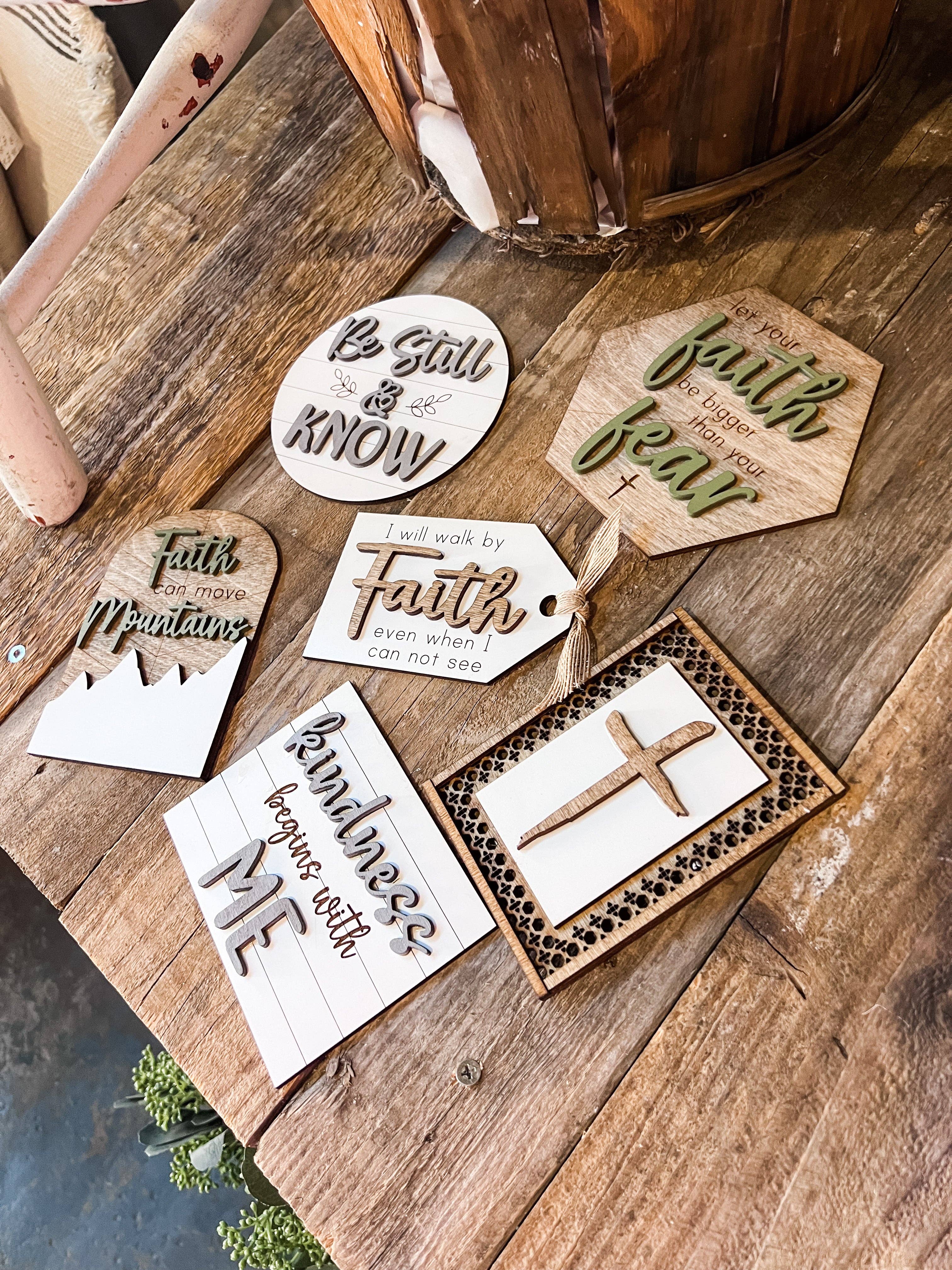 The Nest Home - Wholesale Decorative Tray - Faith Over Fear Tiered Tray Set4