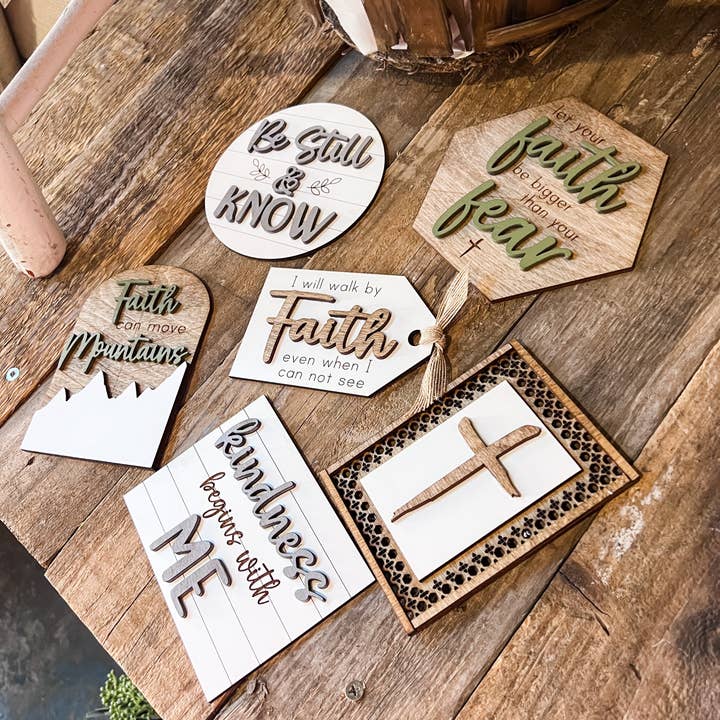 The Nest Home - Wholesale Decorative Tray - Faith Over Fear Tiered Tray Set4