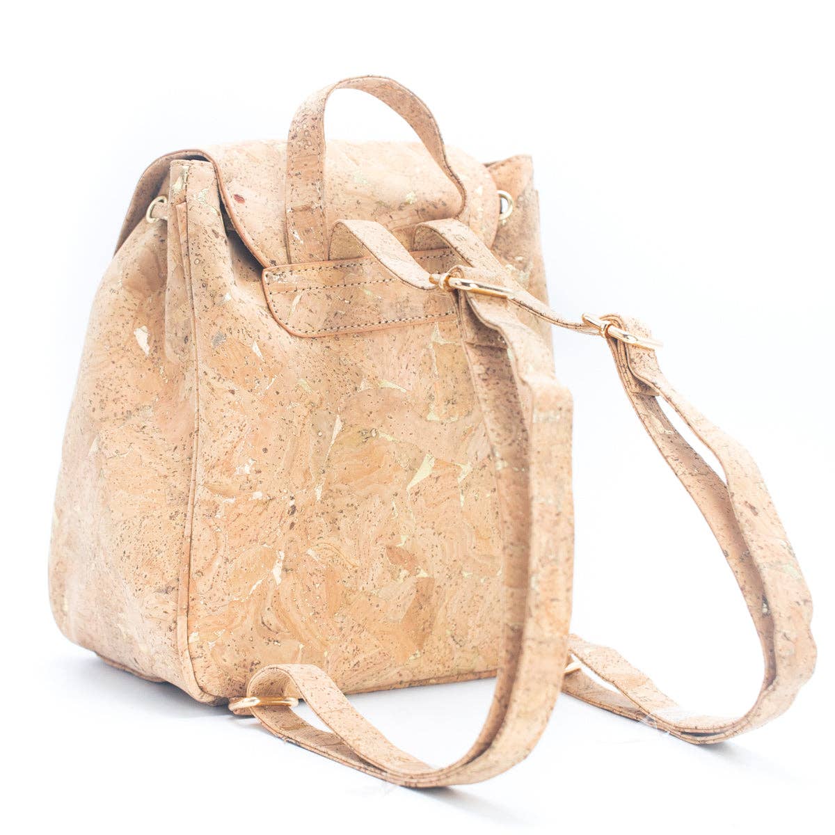 Meninas Bonitas Cork – Großhandel Rucksack – Damen – Damenrucksack mit goldenem Kordelzugverschluss und Tasche BAG-22583
