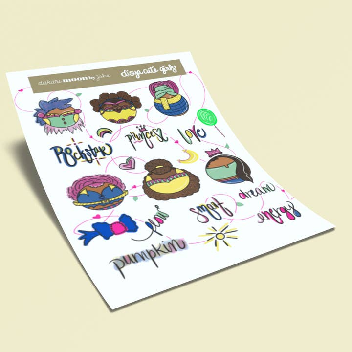 Disya Cute Girls – 4x6 Vinyl Sticker Sheet for wholesale by dakari Moon