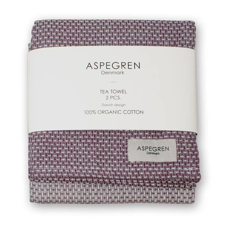 Aspegren Denmark - Wholesale Tea Towel - Tea Towels - 100% Orgainc Cotton - Set of two - Gastro - Plum Wine