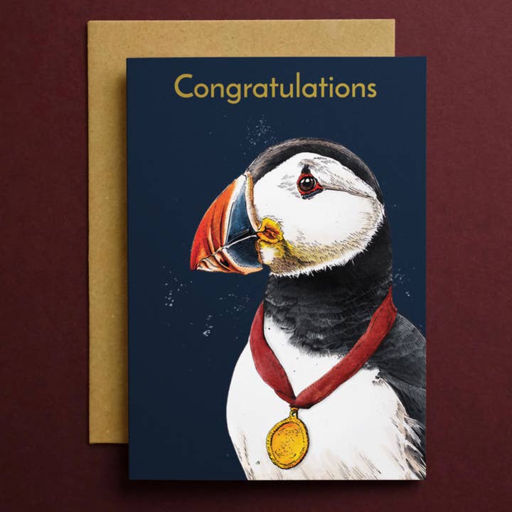 Puffin Felicitatiekaart * Papegaaiduikerkaart * Dierenkaarten voor wholesale door Some Ink Nice
