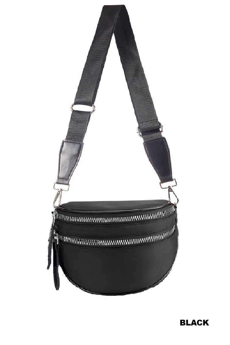 Vanilla Monkey - Wholesale Crossbodytas - Dames - Dubbele Rits Halve Maan Heuptasje0