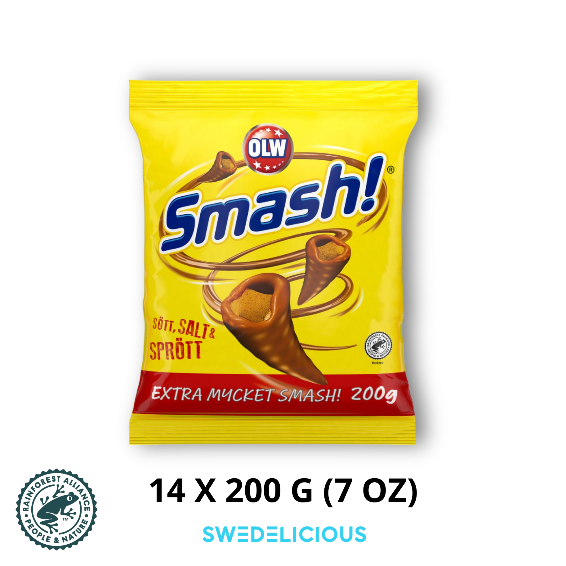Swedelicious - Swedish Candy - Wholesale Chips - Smash! Chocolate - Swedish Snacks Bag0
