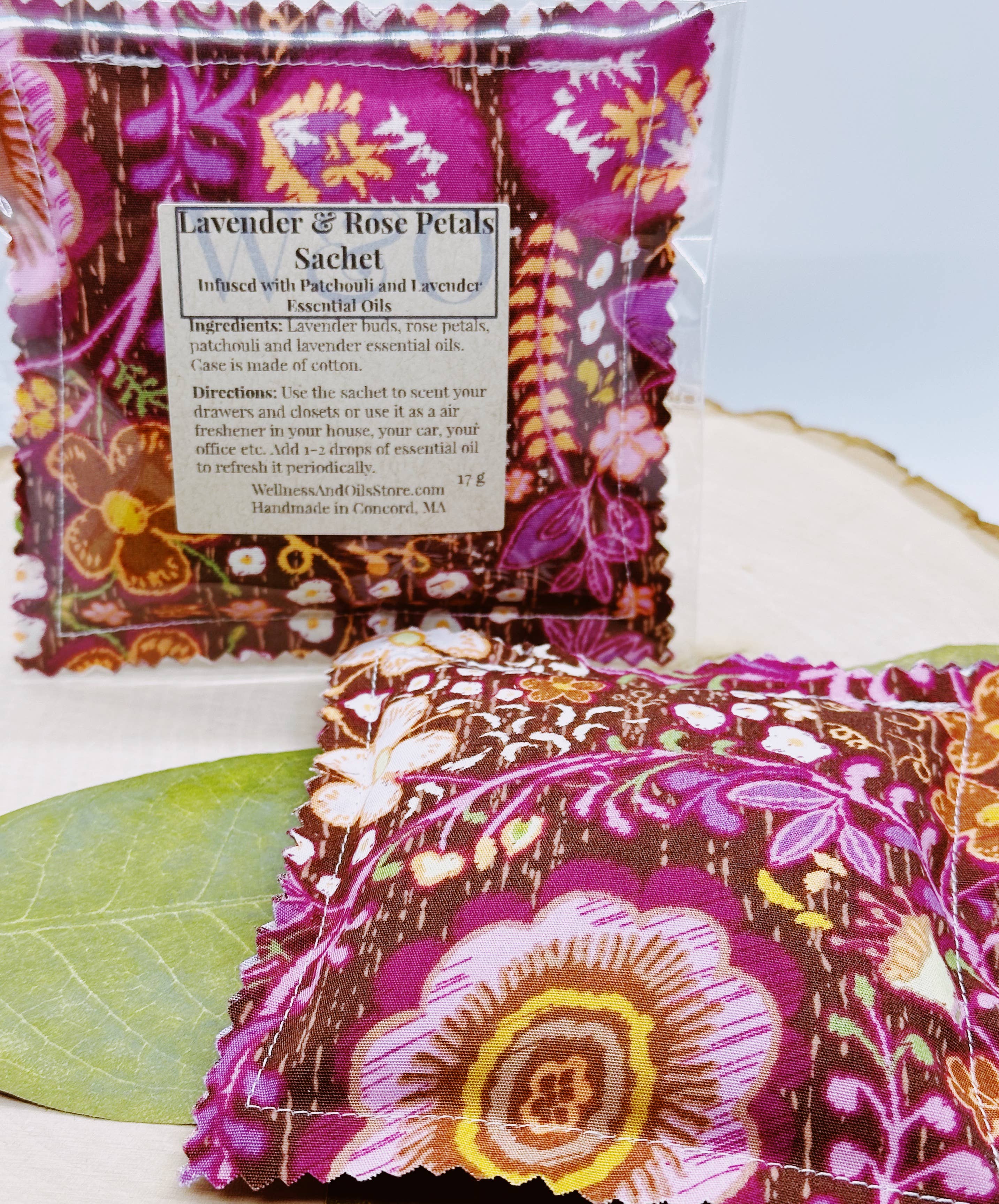 Wellness & Oils - Wholesale Sachet - Lavender & Rose Sachet with Patchouli Lavender Essential Oil2