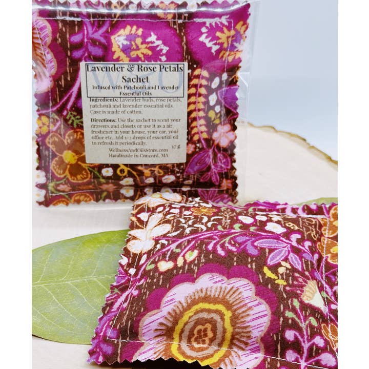 Wellness & Oils - Wholesale Sachet - Lavender & Rose Sachet with Patchouli Lavender Essential Oil2