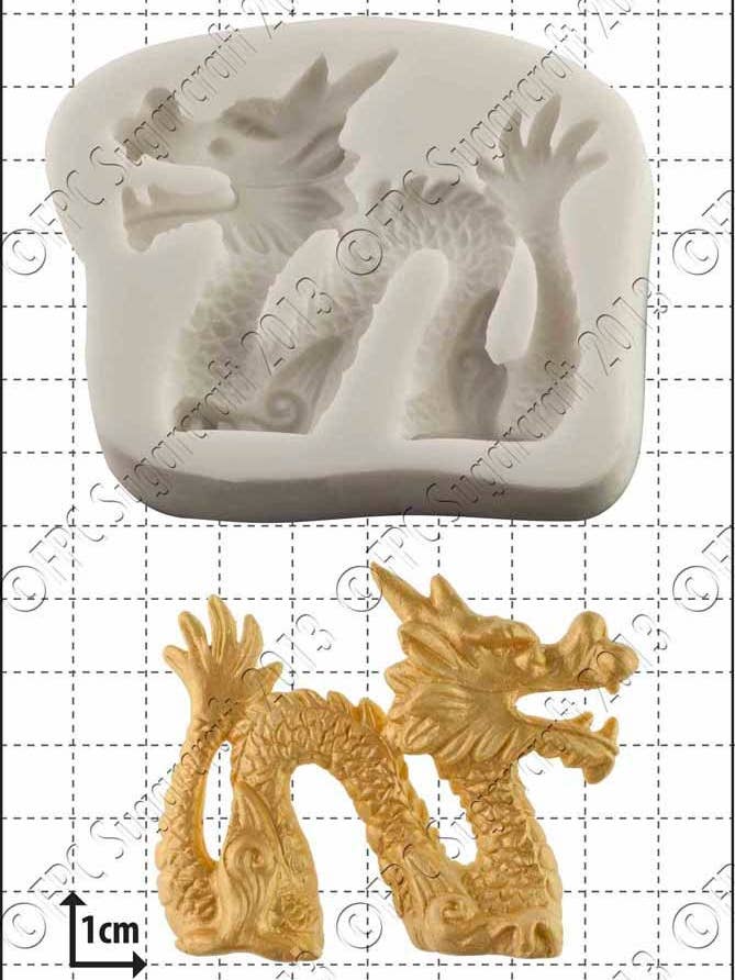 Dragon Silicone Mould (Mold) - 'Chinese Dragon (Right)' for wholesale by FPC Sugarcraft
