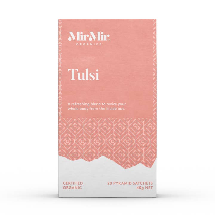 Sachets de thé Tulsi certifiés biologiques MirMir 40 g pour la vente par Pickle and Spice