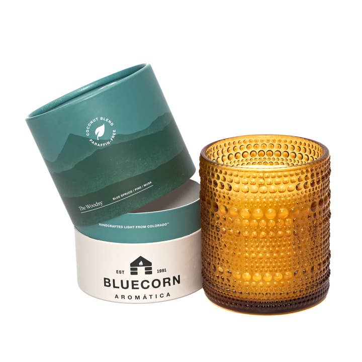 Bluecorn Candles – Vela em jarro/copo por atacado – Vela Perfumada com Aroma de Pinheiro Silvestre – Cera de Coco Vegan & Fragrância Limpa
