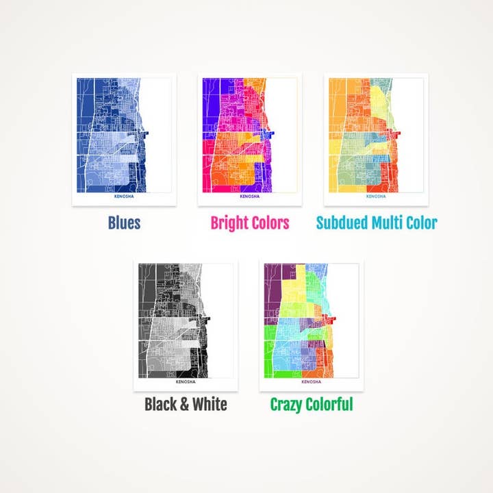 Juanita's Adventures - Wholesale Art Print - Juanitas Kenosha Map Print1