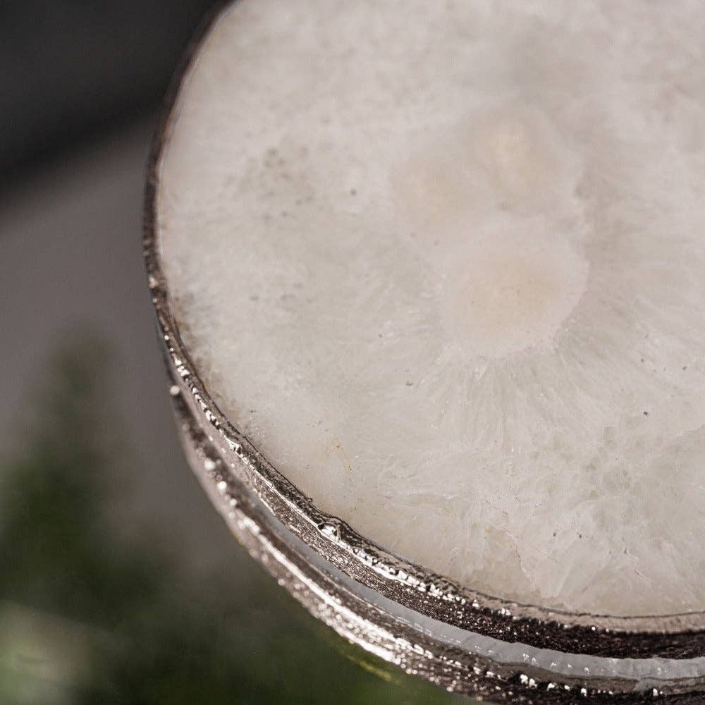 Nikita By Niki – wholesale Coasters – White Crystal Agate Coaster Set of 2 - 3 Colours4