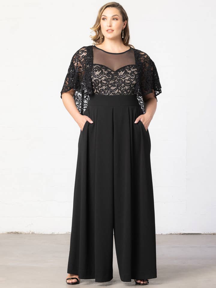 Lockande Paljetter Formell Jumpsuit - Plus Size för wholesale av Kiyonna
