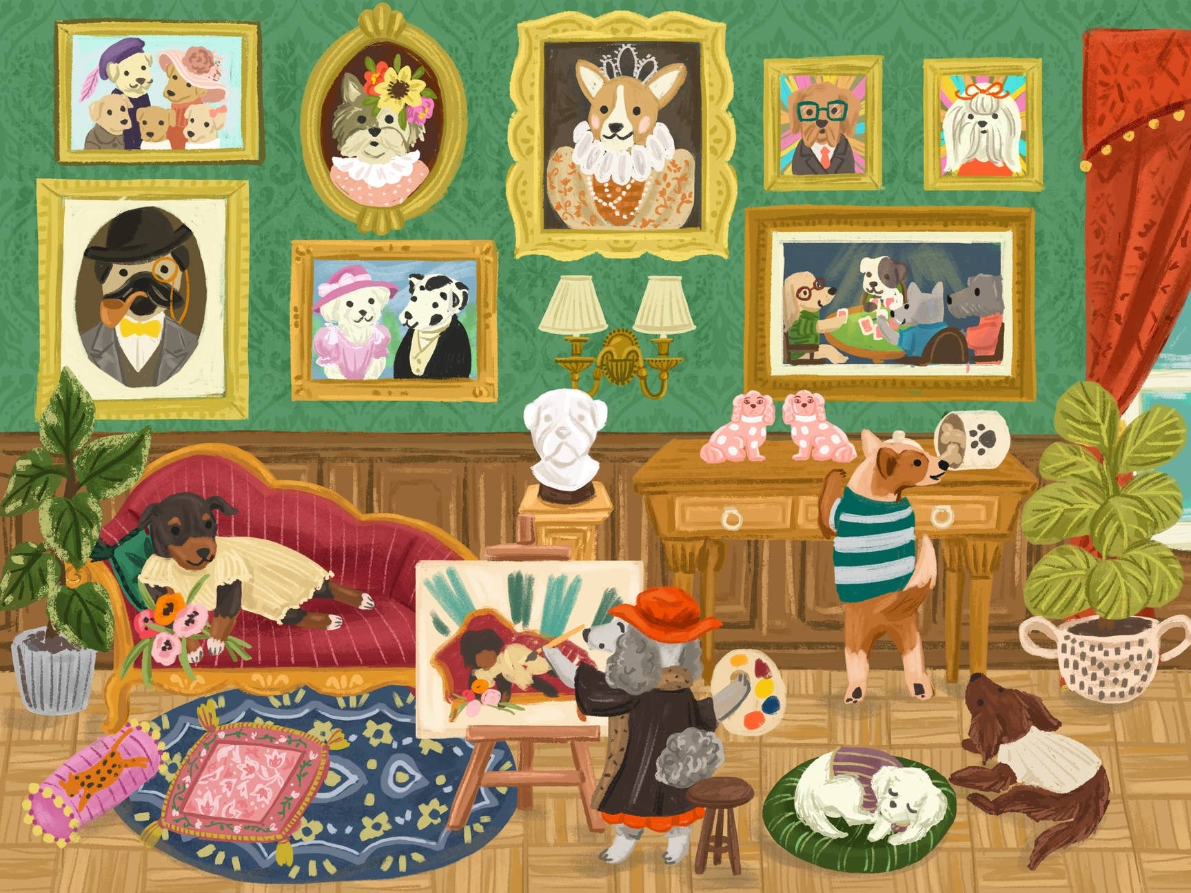 Robotime - Wholesale Puzzle - Adult - Joypiece 1000-pc Puzzle - Doggie Art Gallery