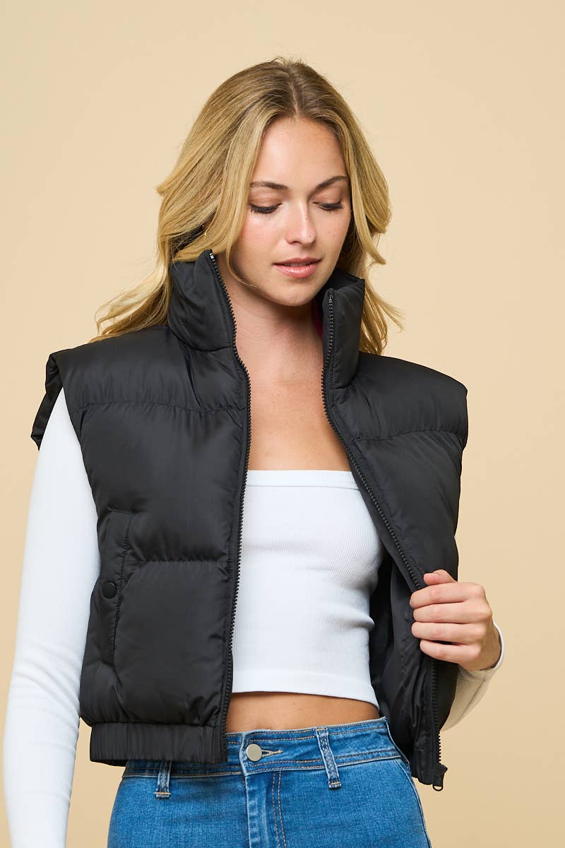 ANWND - Wholesale Jas - Dames - 2458 - Gewatteerd heupvest met hoge kraag23