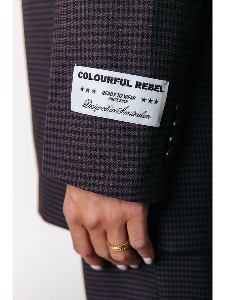 Mimmi Dogtooth Blazer | Brown for wholesale on Faire6