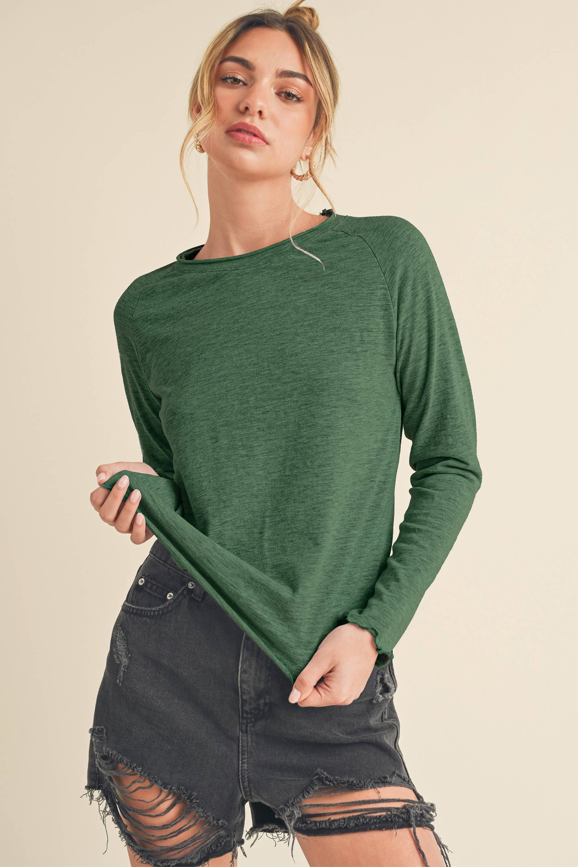 AEMI + CO - Wholesale T-Shirt - Women's - 8288DN Gwen Baby Long Sleeve Top27