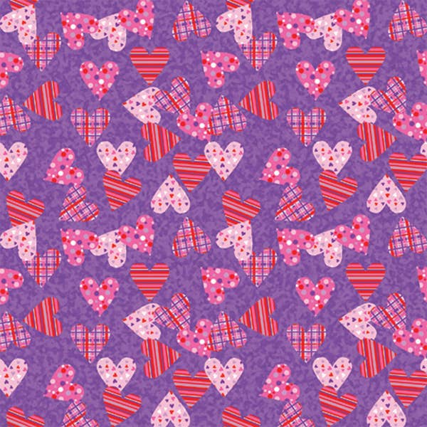 Plaid & Polka Dot Hearts - Bandanna - 22" MADE IN USA for wholesale by The Bandanna Company