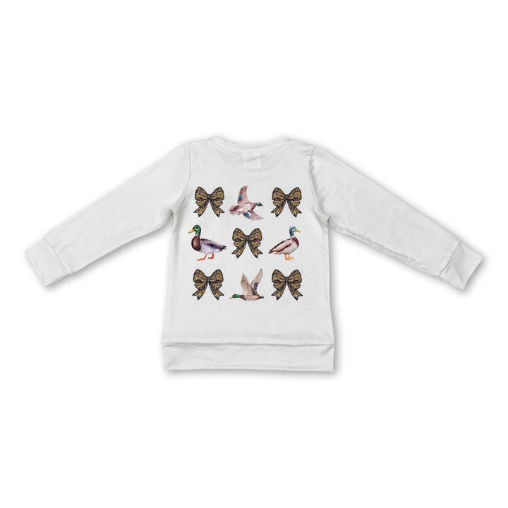 Yawoo Garments - Wholesale Screen Printed T-Shirt - Kids - Long sleeves duck camo bow kids girls shirt2