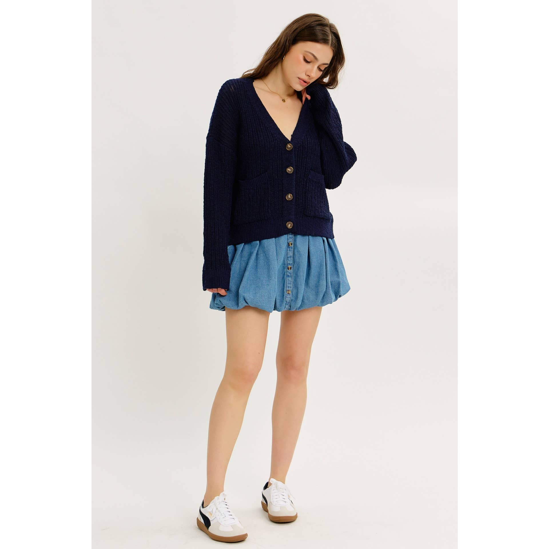 idem ditto – Engroshandel Cardigan - Dame – Ubesværet cool løs sweater-cardigan med lommer21