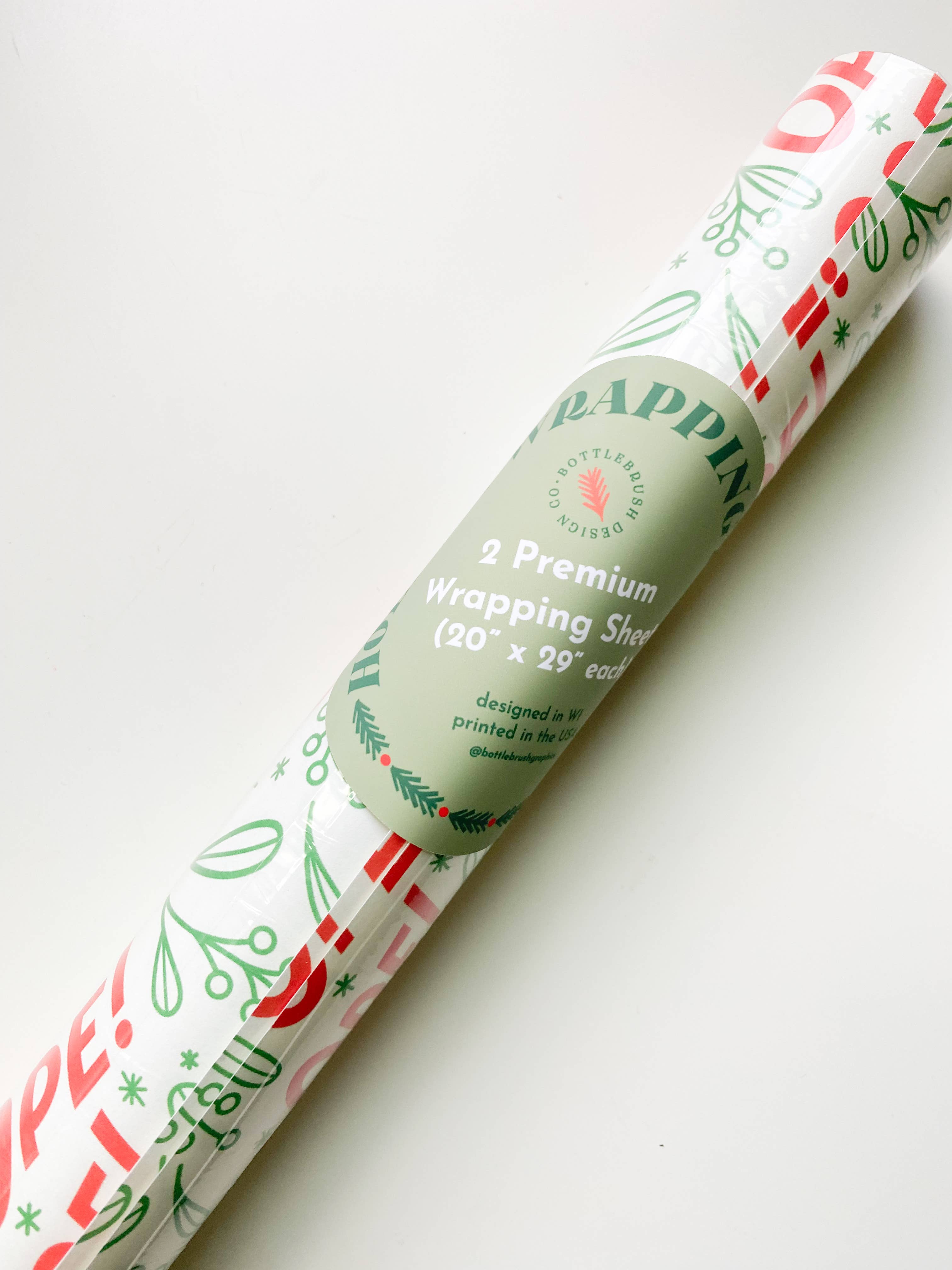 Bottlebrush Graphics - Wholesale Flat Wrap - NEW Old Fashioned Christmas holiday wrapping paper sheets! 5