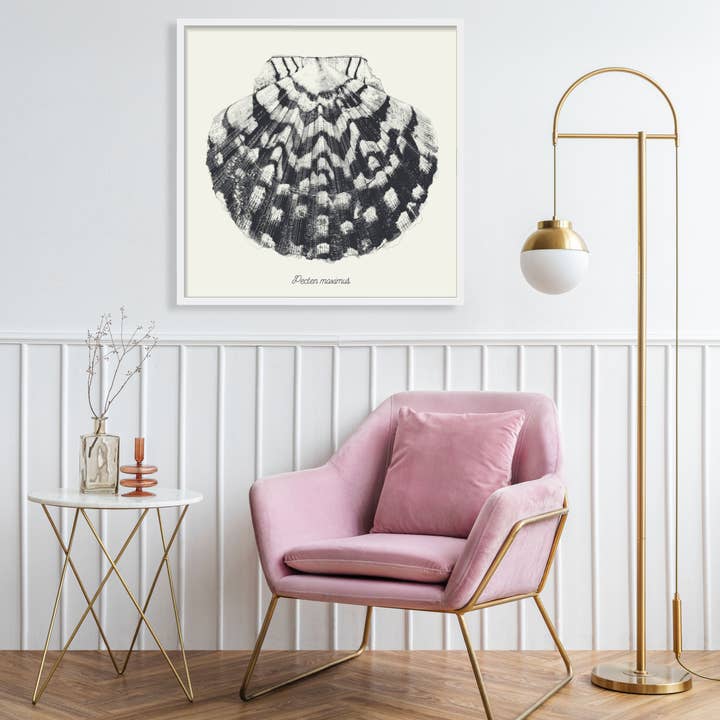 Grande affiche coquille Saint-Jacques, coloris NOIR for wholesale by Atelier 2bis