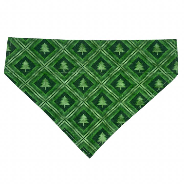 Woofingtons & Company - Vendita all'ingrosso Bandana - Cani - Christmas Tree Argyle - Felpa natalizia a bandana per cani1