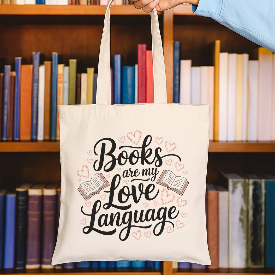 WhiteWolfeDesign - Wholesale Tote Bag - Women's - Books Are My Love Language Canvas Tote Bag