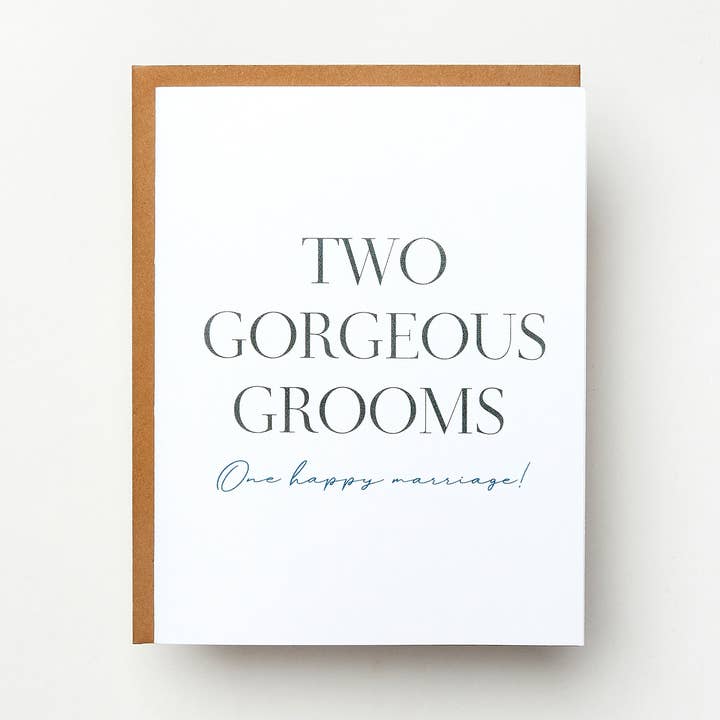 Carte Two Superbes Grooms One Happy Marriage pour la vente par Red Headed Stepchild Paper Co.