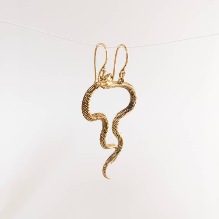 Tenzing Collections - Wholesale Dangle Earrings - Snake Earrings, Golden2