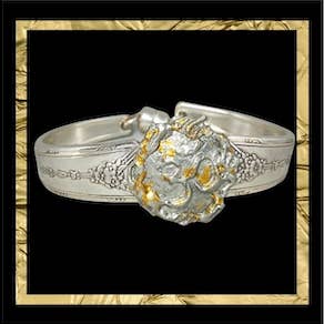 Ohm Bracelet with a bit of gold for wholesale by Earth Goddess Bracelets