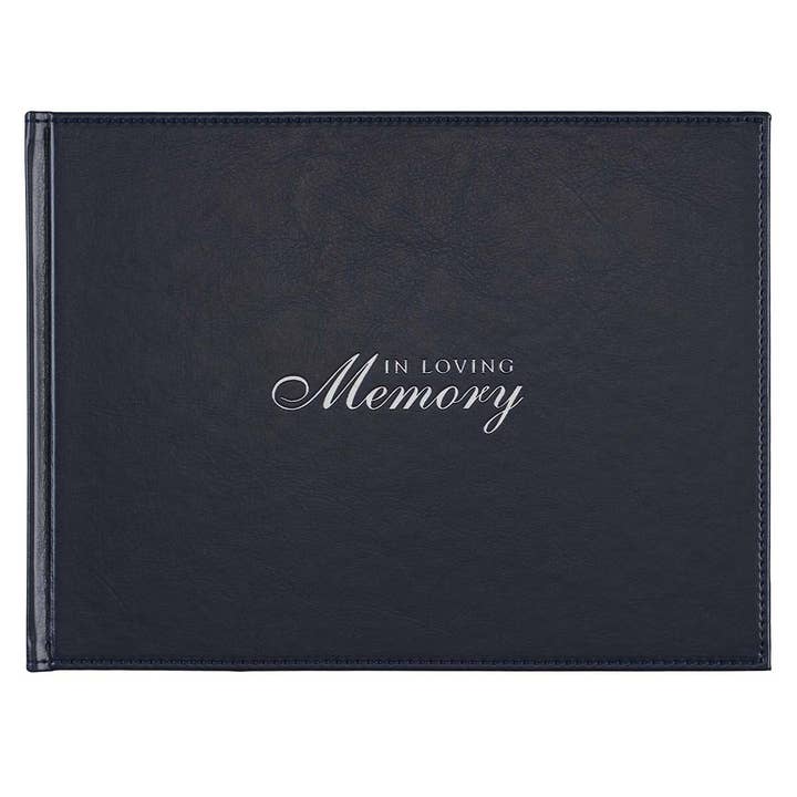 Guest Book Navy In Loving Memory for wholesale by Christian Art Gifts
