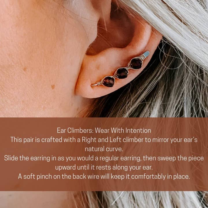 Derive Jewelry - Vendita all'ingrosso Orecchini ear jacket/climber - Arrampicatori per orecchie in granato3