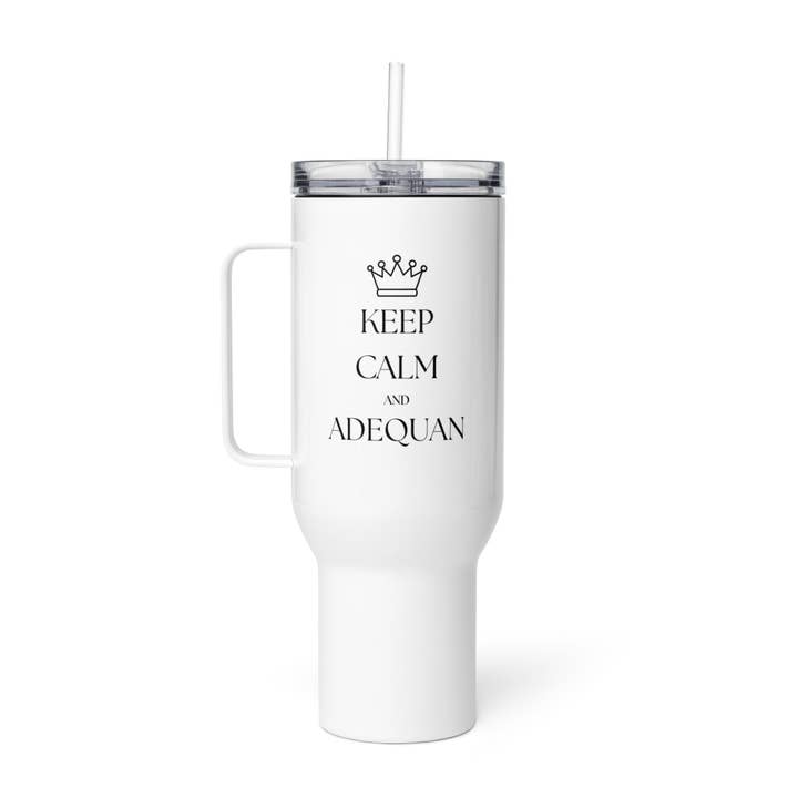 Travel mug with a handle - Keep Calm for wholesale by un.sus.tain.a.ble equestrian