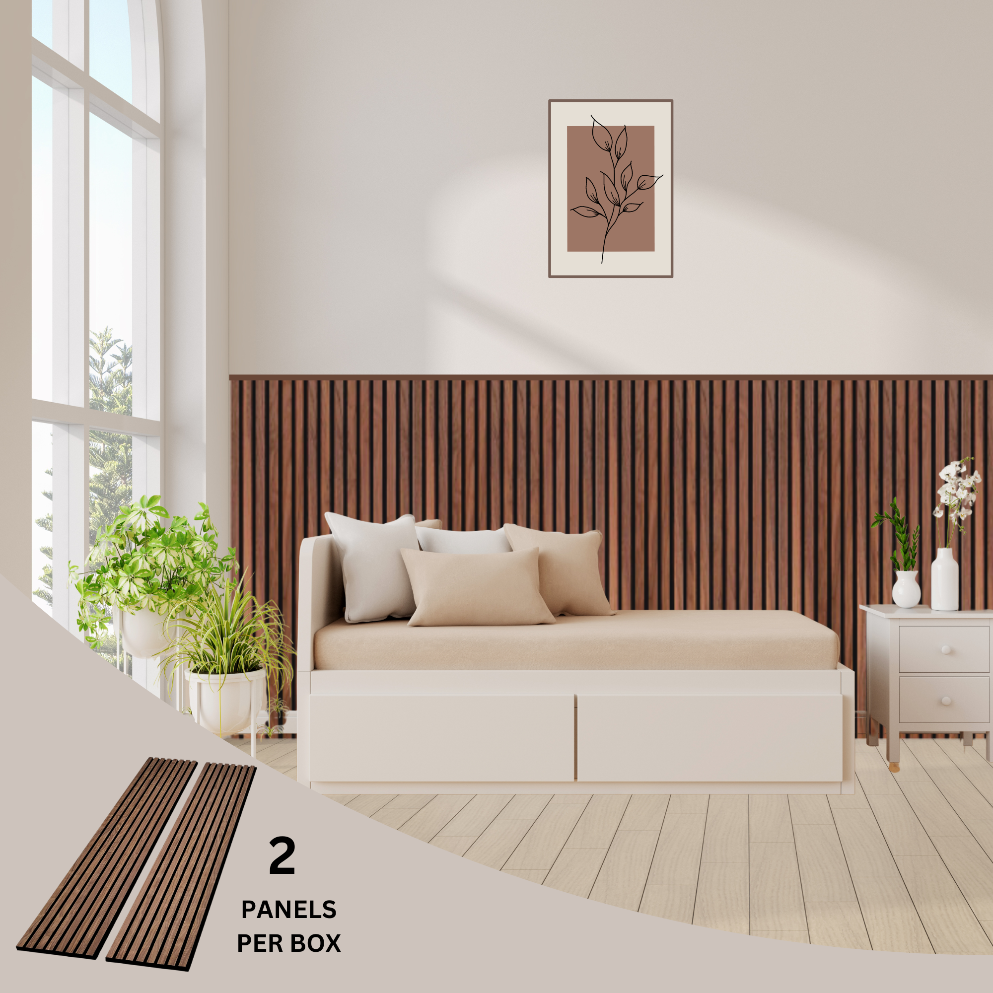 Made In Vietnam - Wholesale Wall Paneling - Acoustic Slatwall Wood Panels 47.24" x 12.6" (2 Panels/Box)6