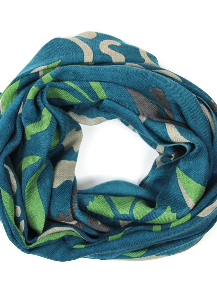 Indira Blue Wool Scarf for wholesale by Les Belles Vagabondes