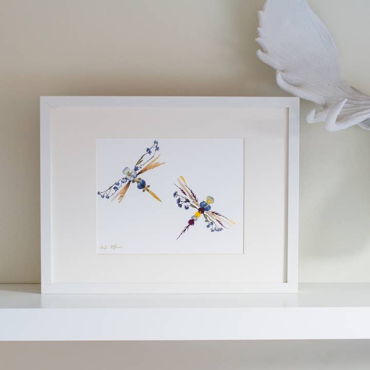 Oxeye Floral Co. - Wholesale Art Print - Dragonflies Print | Pressed Flower Art2