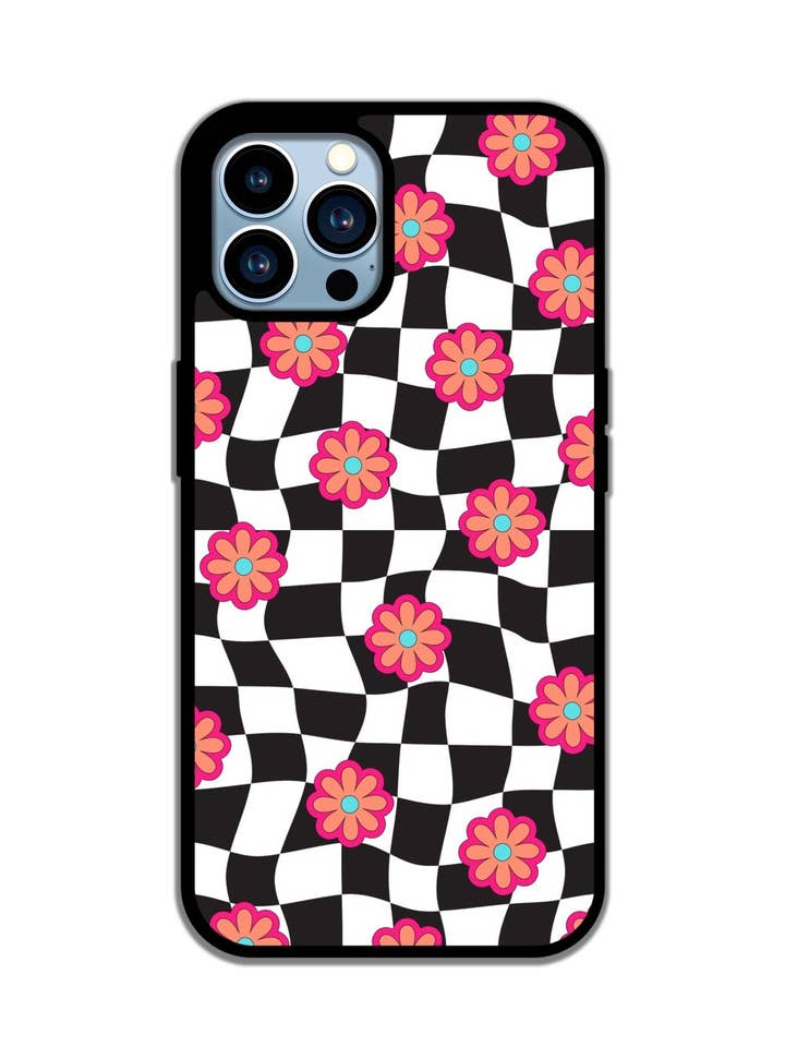 Floral Checkered Phone Case for wholesale by Punchy Babe Threads