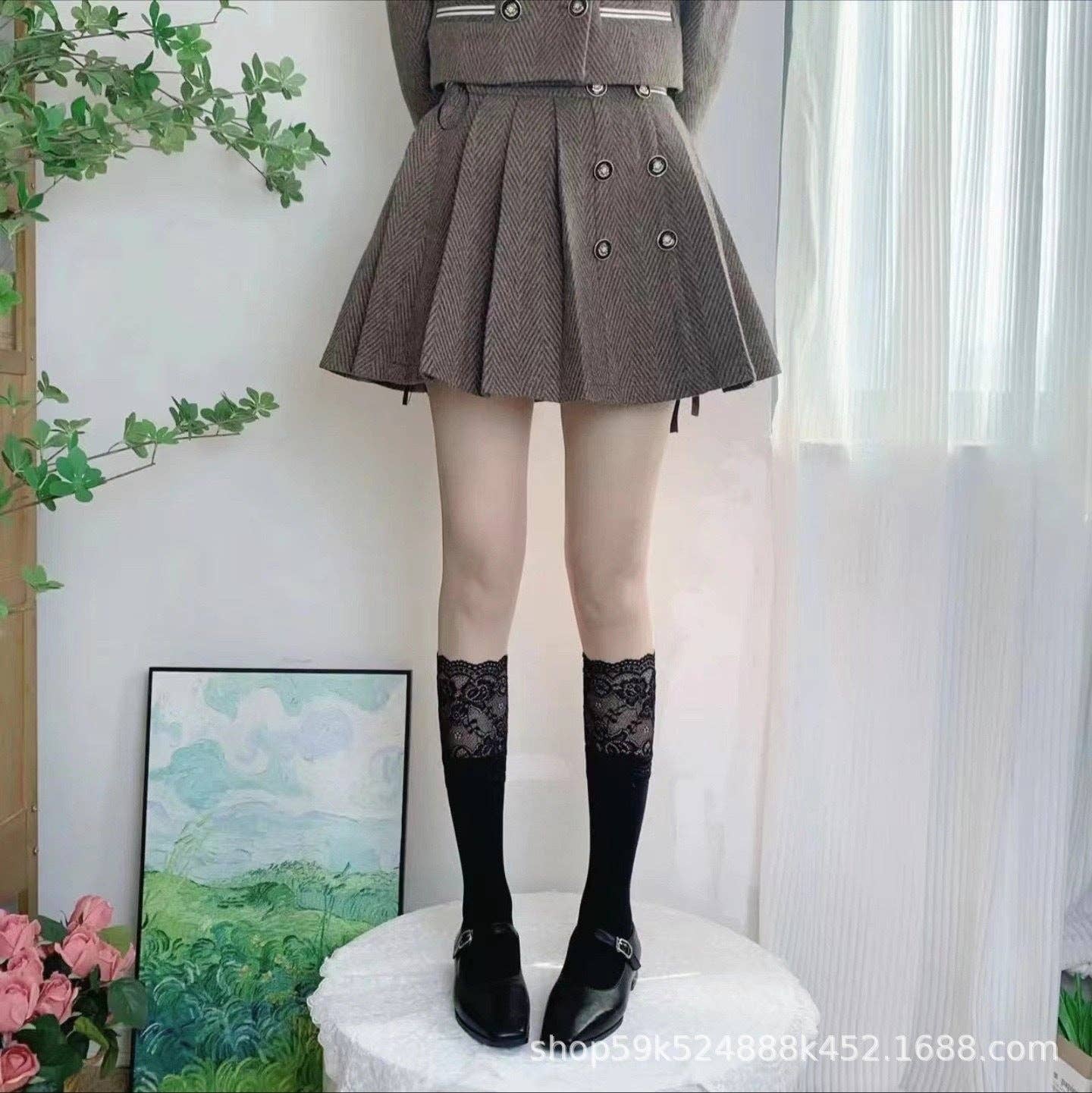 VividLux – wholesale Strumpor - Dam – Stövlar med spetskant1