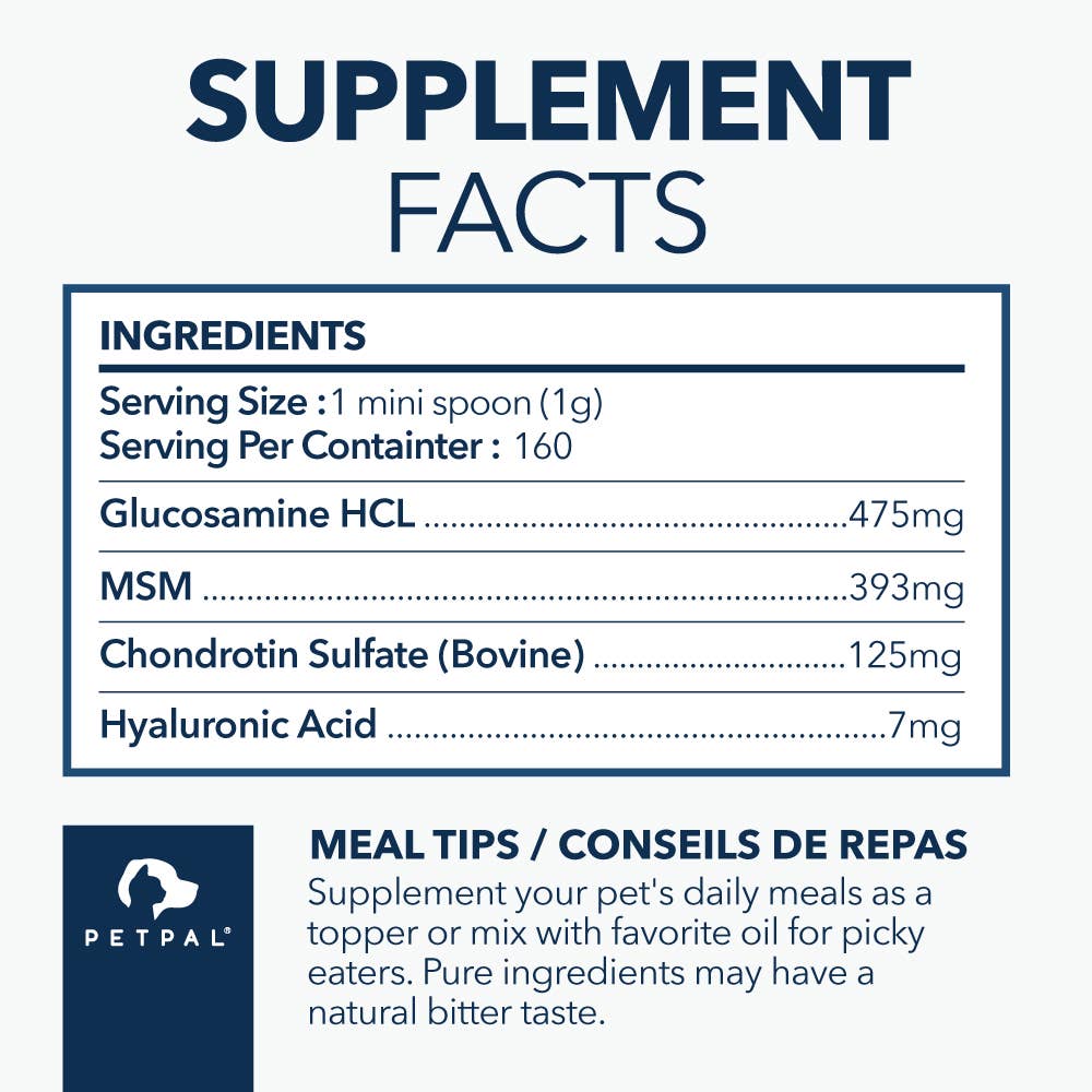 Petpal - Wholesale Pet Supplement - Dog - Hip & Joint Mobility Powder for Dogs - Pet Supplement 160g5