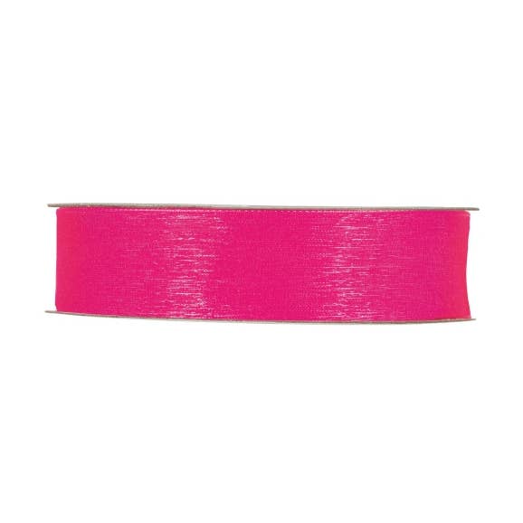Organza – rosa neon – 25mm x 50 metri per la vendita all'ingrosso da parte di Mini Art Products