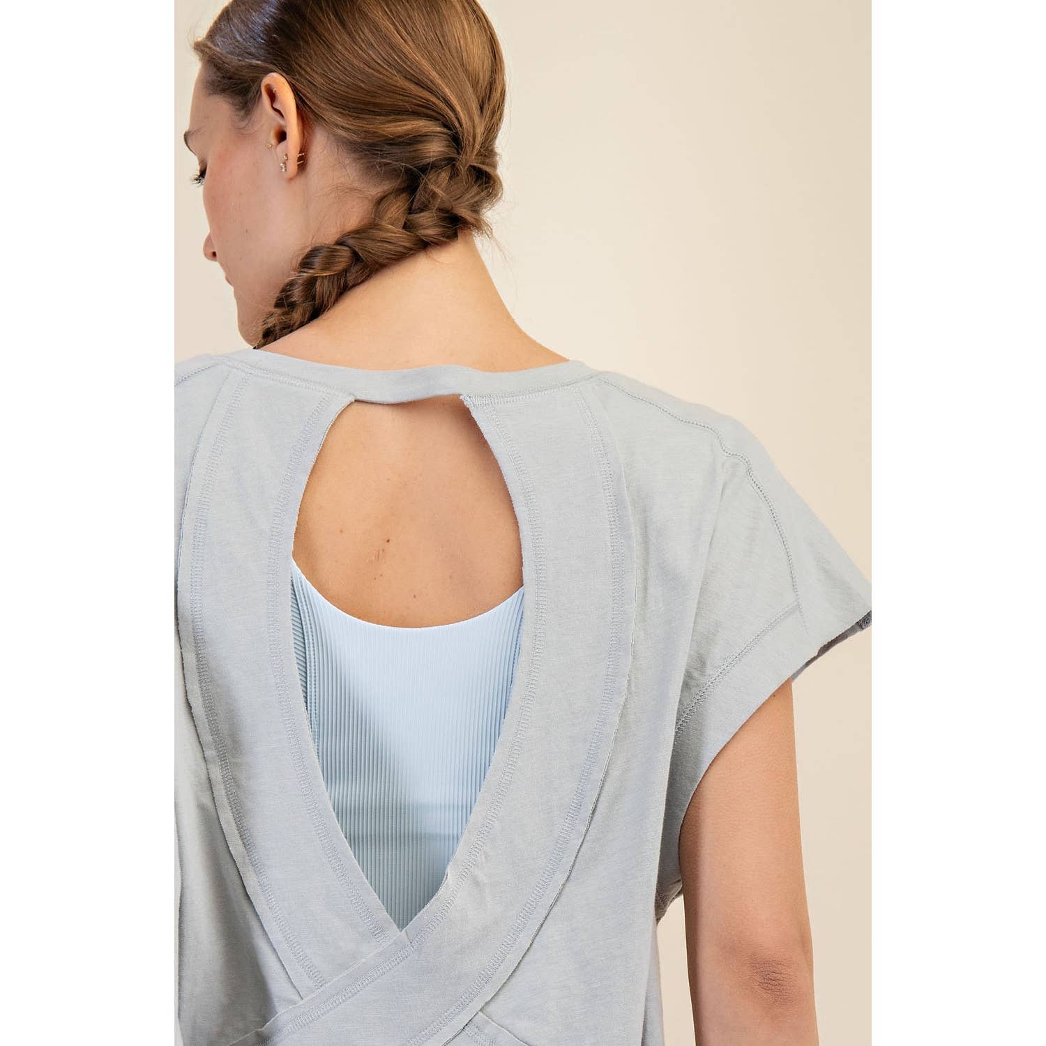 Rae Mode - Wholesale Shirt - Women's - COTTON SLUB OPEN BACK TOP18