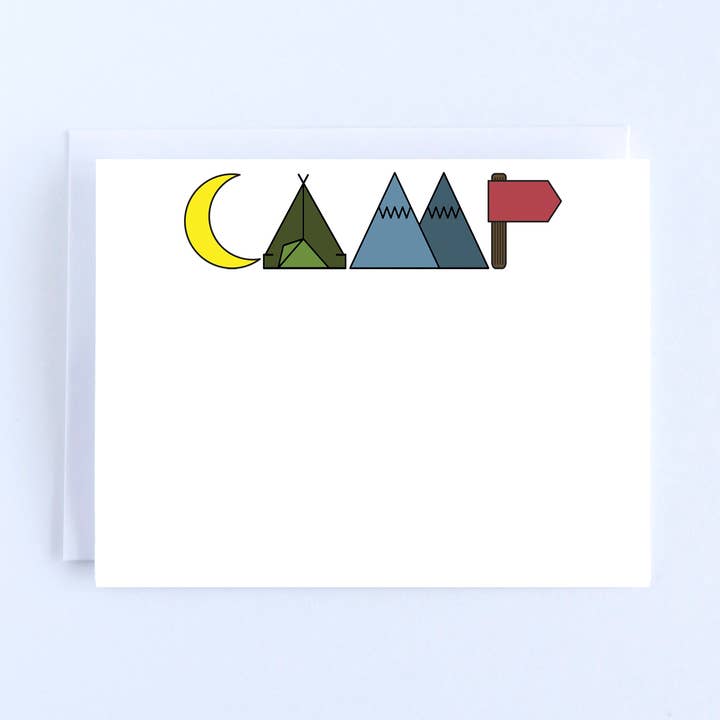 Blank Camp Cards: Camp Lettering - Boxed Set of 10 for wholesale by The Cornerstone Studio