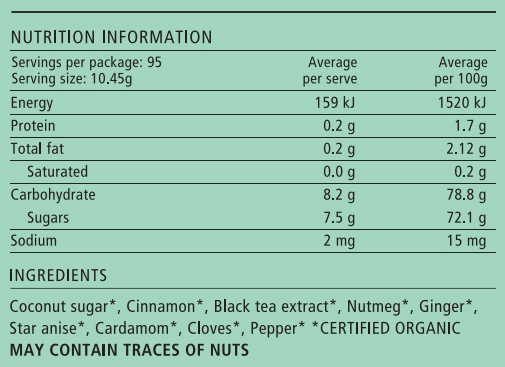 Nib and Noble - Wholesale Powdered health drink - Organic Spiced Chai Powder2