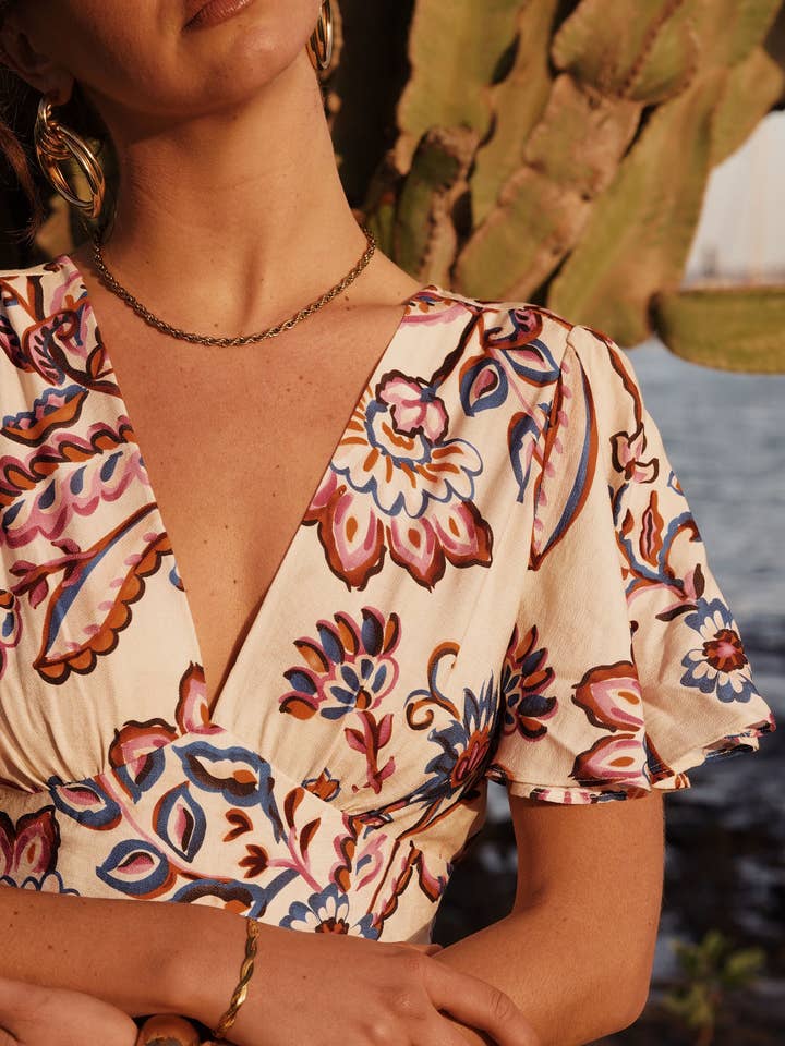 IN APRIL 1986 - SAS IDK - Wholesale Dress - Women's - Colorful paisley print bohemian long dress R51763