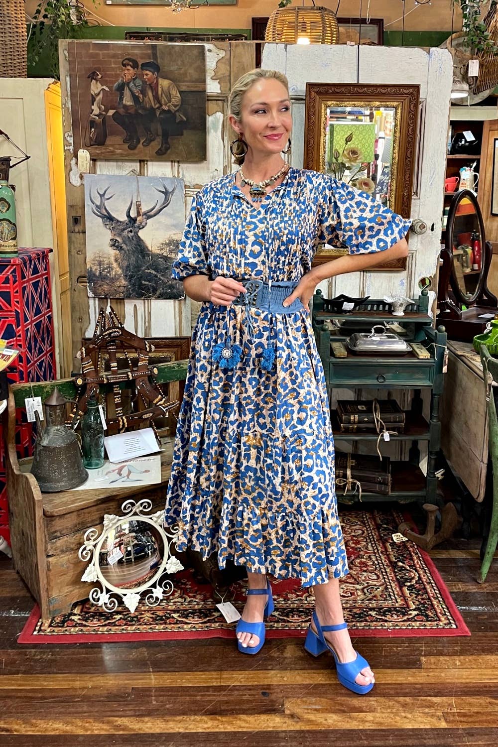 Roselle - Wholesale Dress – Women's - ROSELLE HALCYON DRESS BLUE LEO15